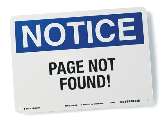Notice Sign 404 page