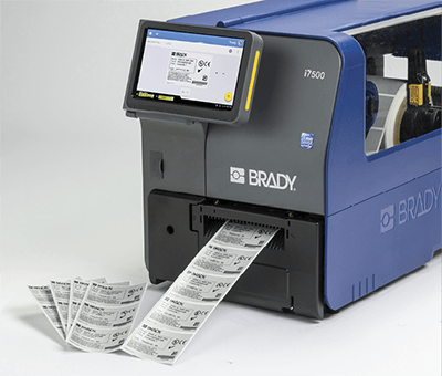 Drukarka Brady i7500 tworząca duże ilości etykiet.
